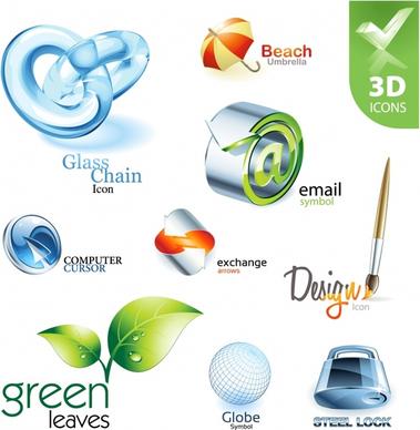 uit icons collection modern colored 3d design