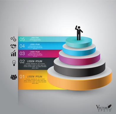 3d infographic modern template vector