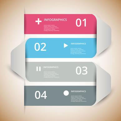 3d infographic vector design with horizontal tabs