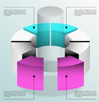 3d infographics business layout vector