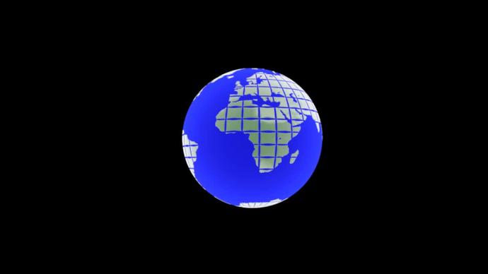 3d outline clip of globe and flat map