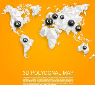 3d polygonal map vector
