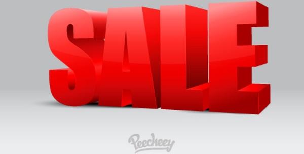 3d sale sign on gray background