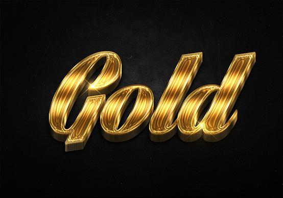 42 3d shiny gold text effects preview