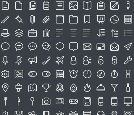 440 kind white line free icons