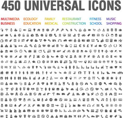 450 kind universal icons vector set