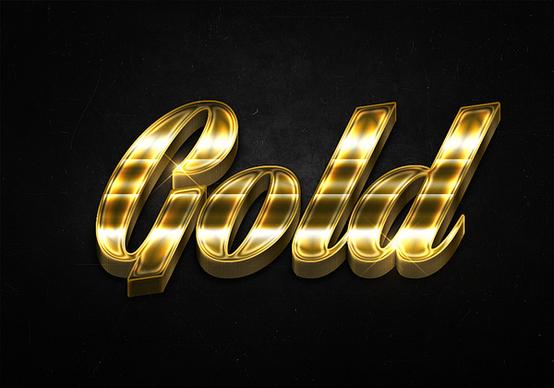 48 3d shiny gold text effects preview