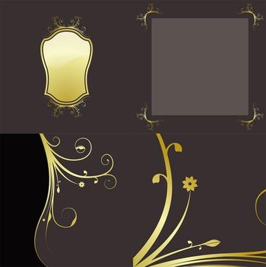 4 gold lace pattern vector