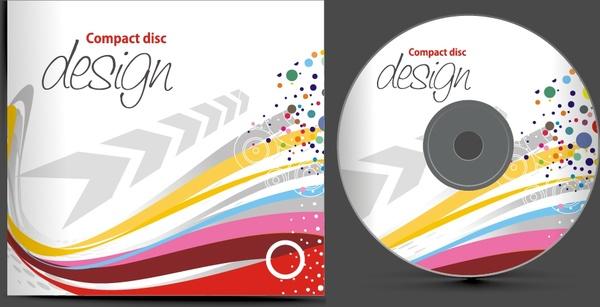 disc cover template dynamic colorful curves arrows decor