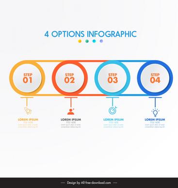 4 options infographic template elegant circles connection