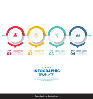 4 options infographic template elegant circles connection 
