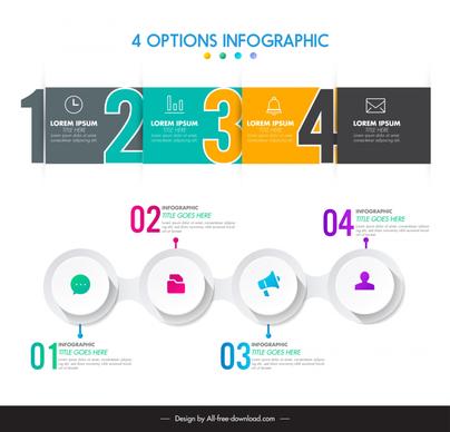 4 options infographic template elegant geometric shapes
