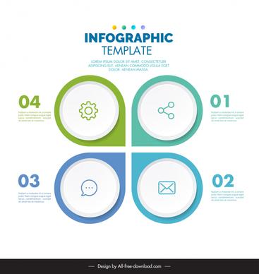 4 options infographic template rounded shape symmetry 