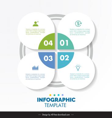 4 options infographic template symmetric rounded shapes