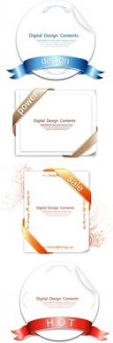 4 ribbon wrapped around the card vector