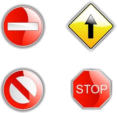 4 traffic signs vector