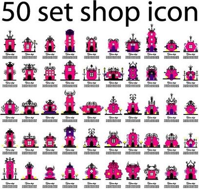 50 kinds of store icon vector