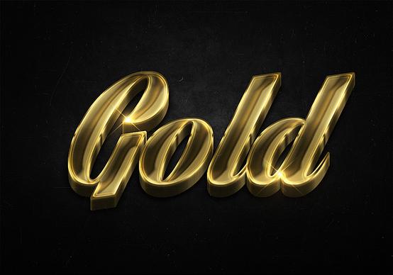51 3d shiny gold text effects preview