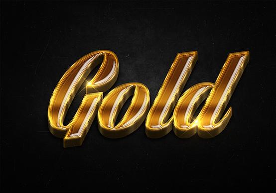 53 3d shiny gold text effects preview