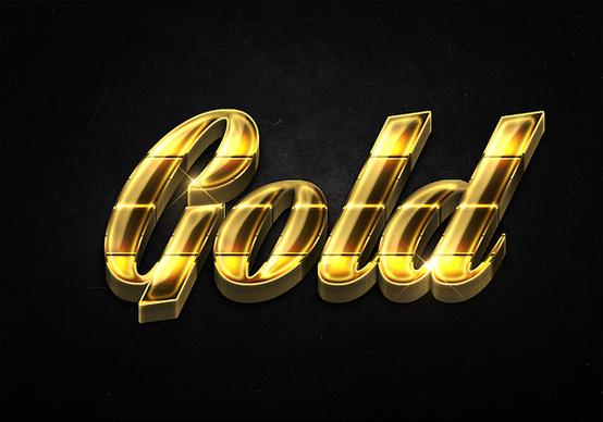 55 3d shiny gold text effects preview