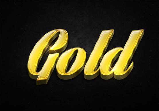 57 3d shiny gold text effects preview