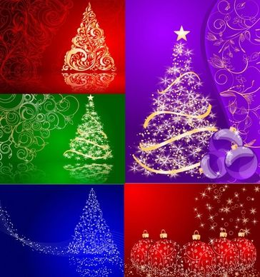 5 christmas vector background