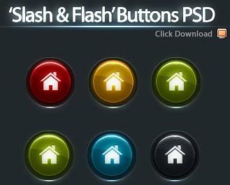 5 Color Buttons PSD