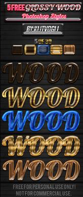 5 free glossy wood styles