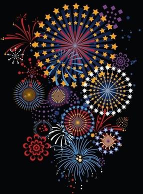 5 Vector brilliant fireworks