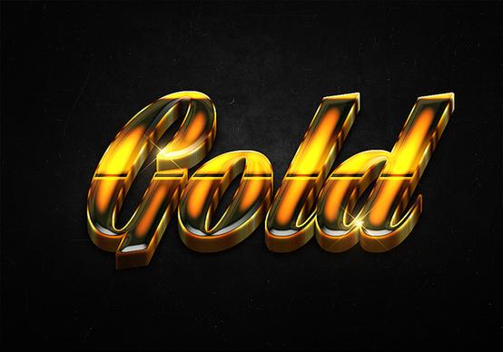 78 3d shiny gold text effects preview