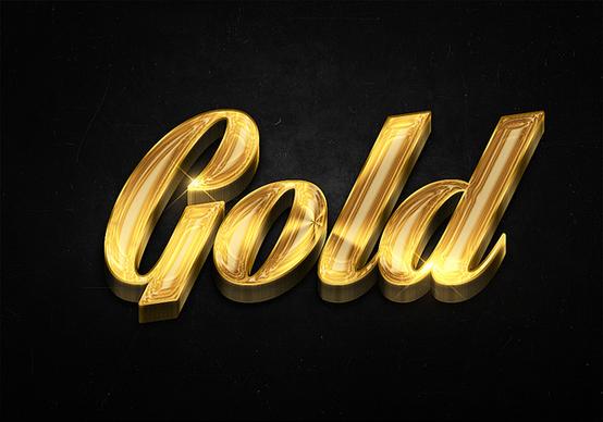 79 3d shiny gold text effects preview