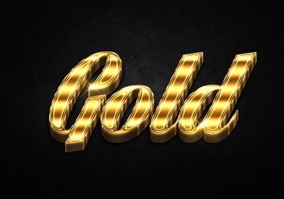 7 3d shiny gold text effects preview