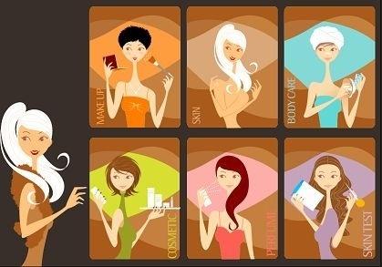 beauty care icons collection various colored design