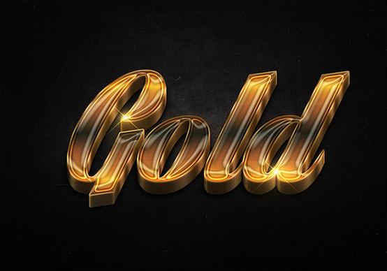 81 3d shiny gold text effects preview