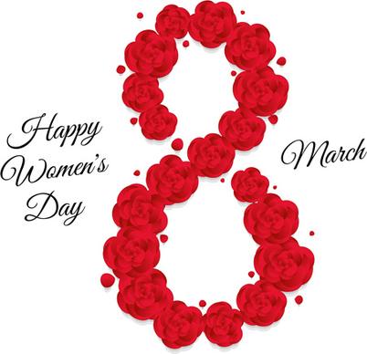 8 march womens day background set vector