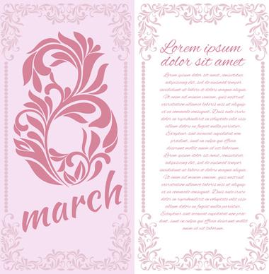 8 march womens day background set vector