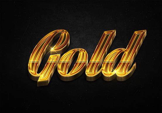 93 3d shiny gold text effects preview