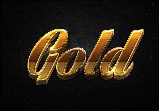 98 3d shiny gold text effects preview