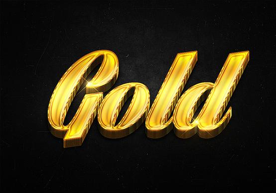 99 3d shiny gold text effects preview