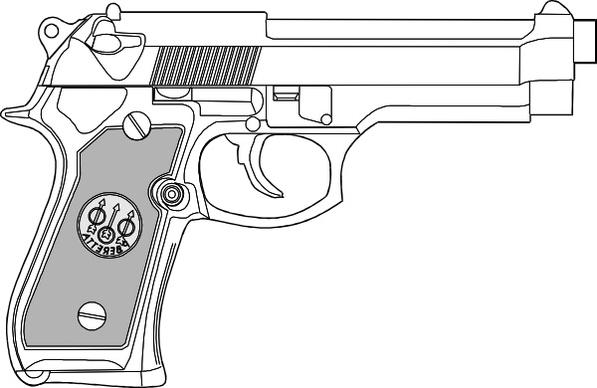 9 Mm Gun clip art