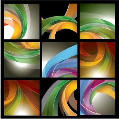 9 threedimensional dynamic lines of the background vector