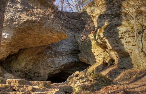 a cave at backbone state park iowa