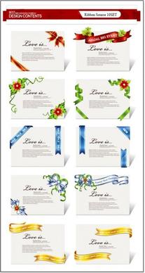 a collection of exquisite ribbons 01 vector