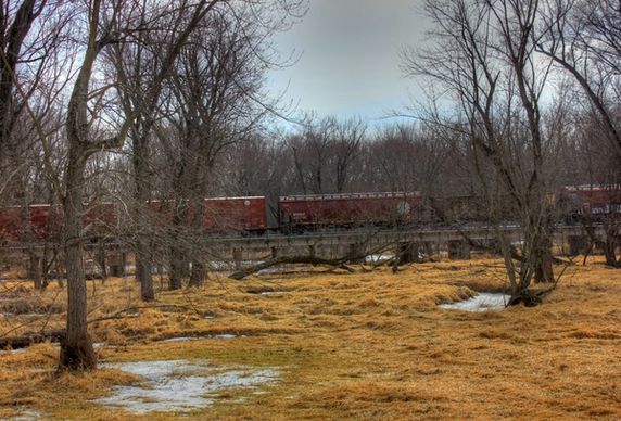 a few railcars on the great river trail wisconsin