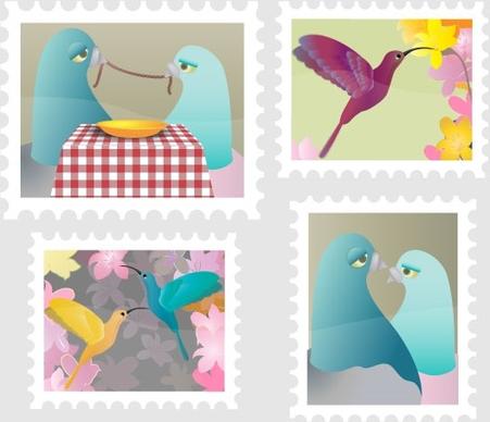 A good start to your birds stamp collection 