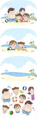 childhood holiday design elements funny cartoon characters
