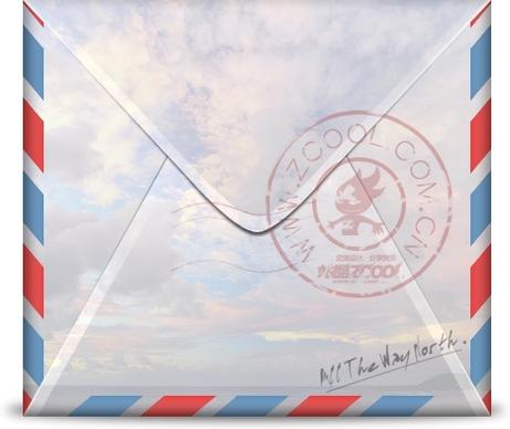 a realistic envelope zcool postmark stamp psd layered