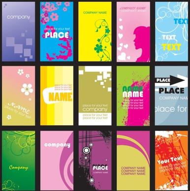 a variety of card background vector