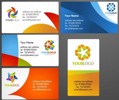 name card templates bright colorful modern design