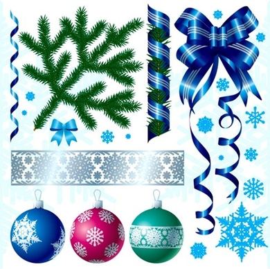 A Variety of Christmas Decorations Vector Material